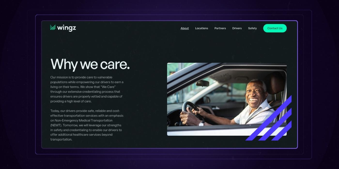 30 - About Us Page - Geometric overlay