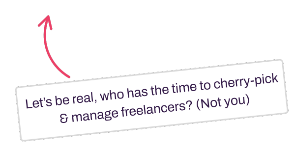 Do you have the time to cherry-pick & manage freelancersagencies (We do)